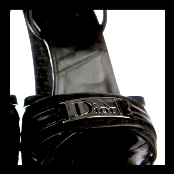 DIOR Black Diorissimo Oblique Monogram Trotter Logo Platform Sandal Wedge Heels - Picture 9 of 11